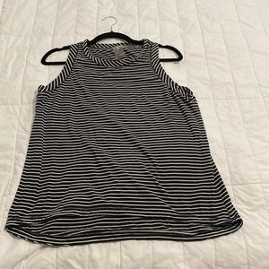 Calia black and white striped tank, L
